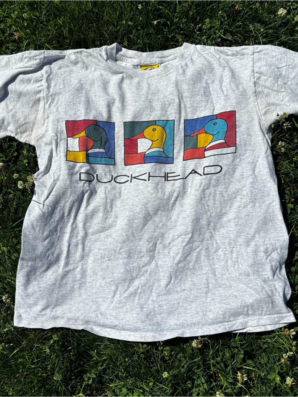 Duck Head  Grey T-Shirt with Graphics Vintage Single Stitch